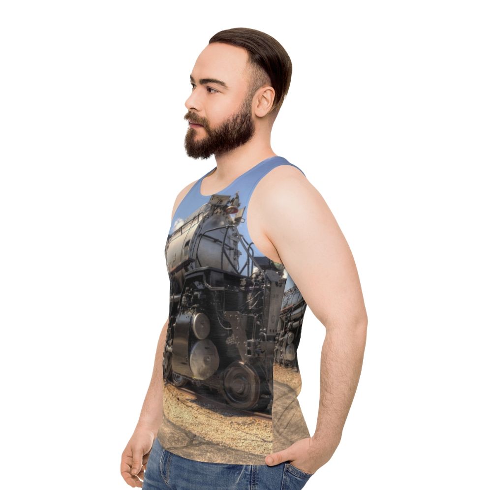 Vintage Big Boy Unisex Tank Top for Railroad Enthusiasts - men side