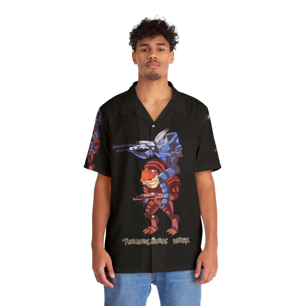 Turianosaurus Wrex Hawaiian Shirt featuring Mass Effect characters - People Front