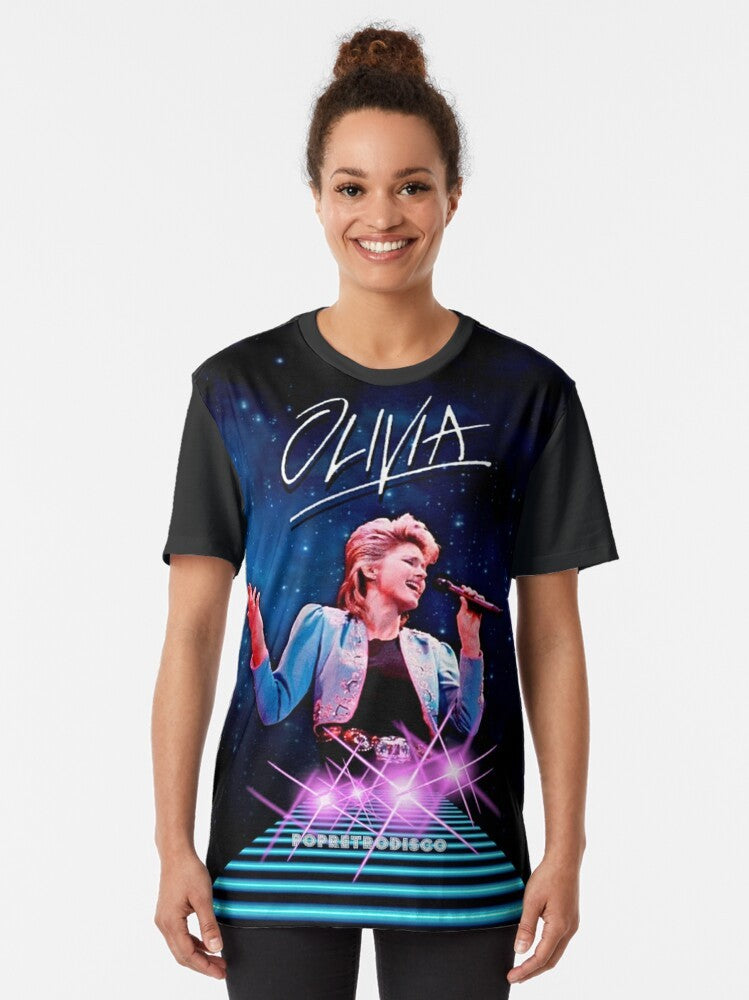 Olivia Newton-John 1980s Music Graphic T-Shirt - Women