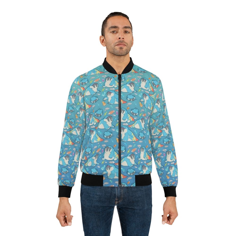 Monster Hunter Capcom Bomber Jacket with Dodogama Party Pattern - Lifestyle