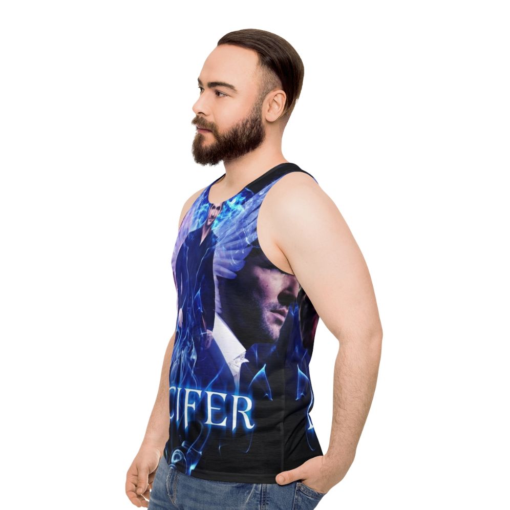 Lucifer Morningstar devil vs angel unisex tank top - men side