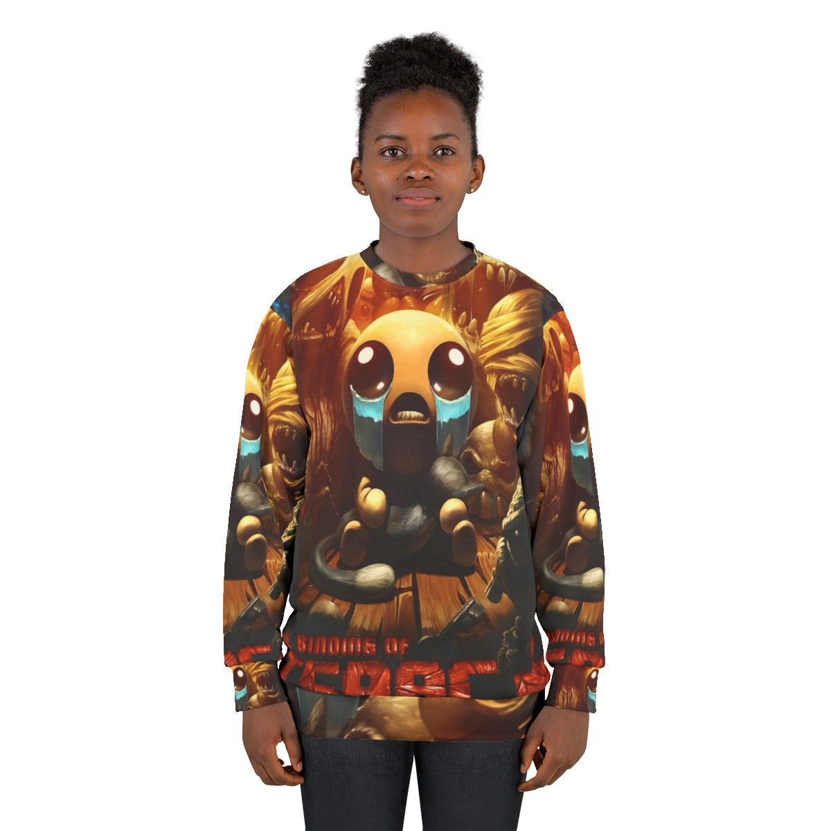 The Binding Of Isaac Sweatshirt featuring key characters from the popular videogame - women