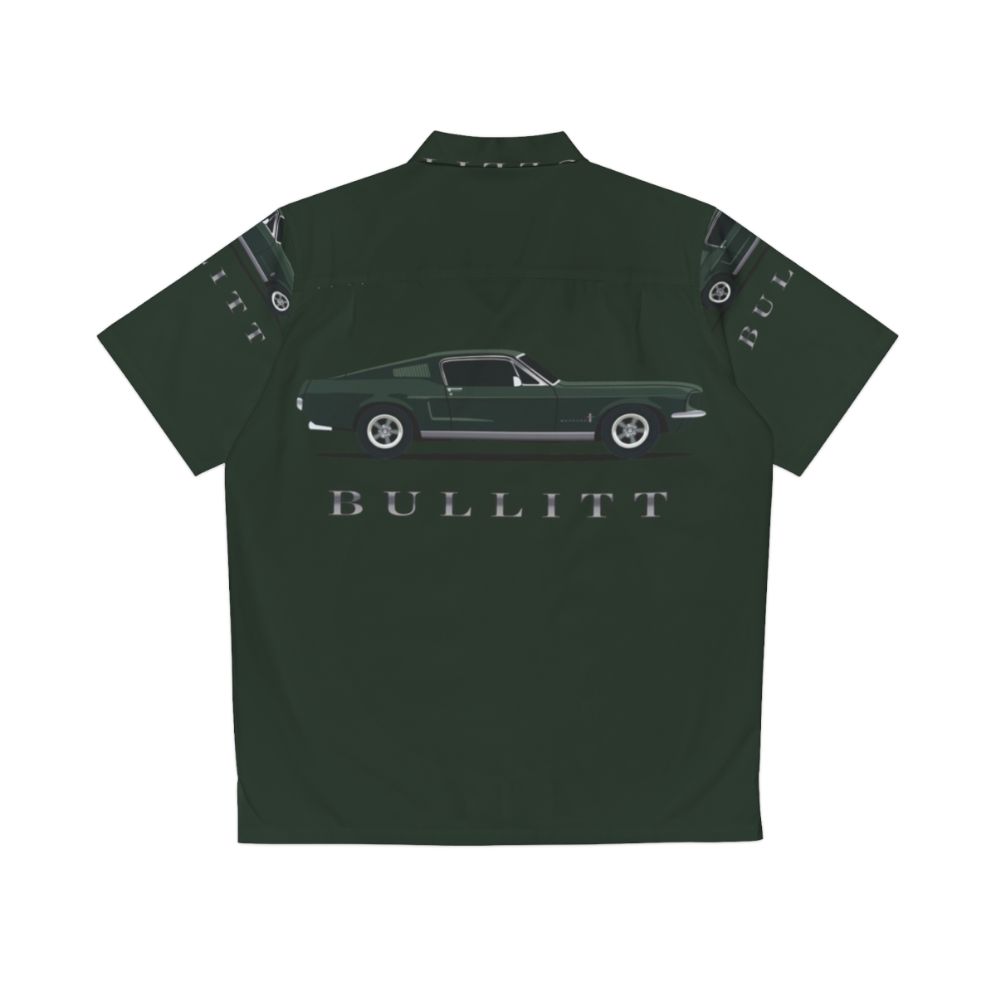 Mustang Bullitt Hawaiian Shirt with Classic Ford Mustang and Steve McQueen Bullitt Design - Back