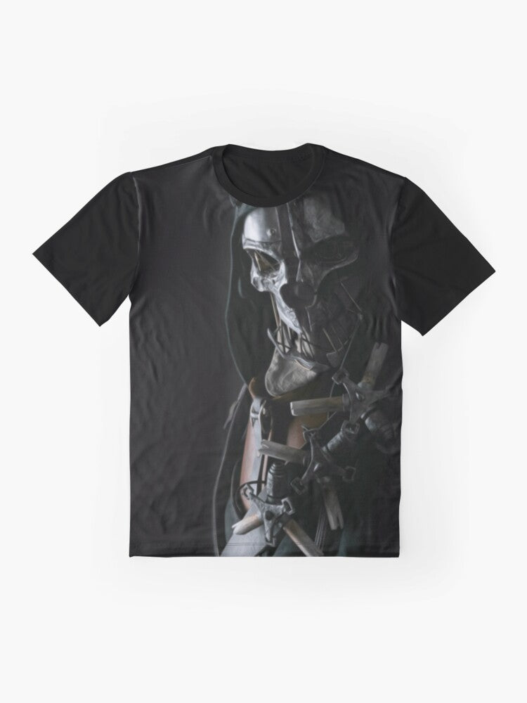 Dishonored 2 vector graphic t-shirt with high-quality design - Flat lay