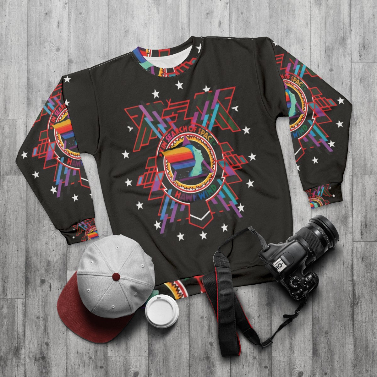 Hawkwind "In Search of Space" Psychedelic Rock Sweatshirt - flat lay