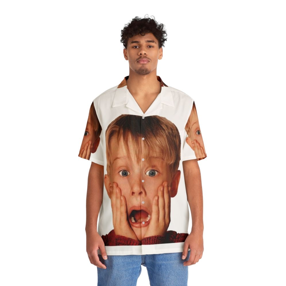 Macauly Culkin "Home Alone" Hawaiian Christmas Shirt - People Front