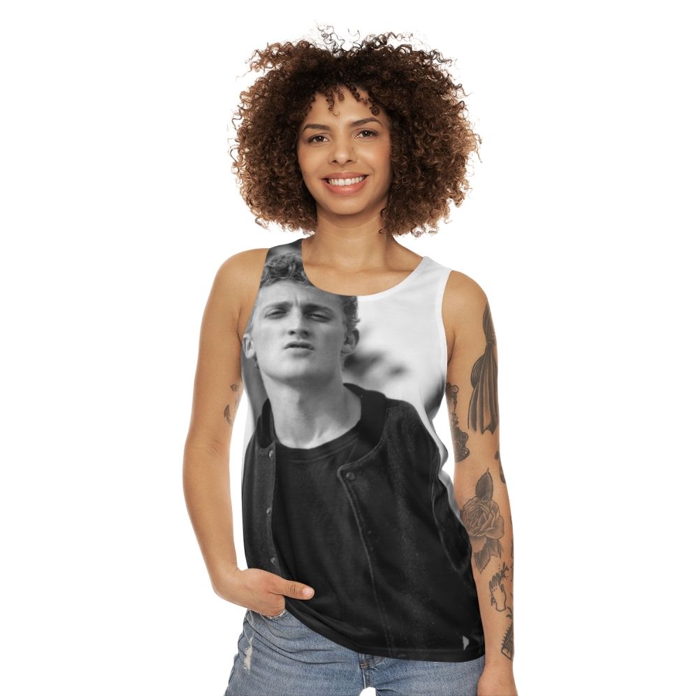 Unisex Alex tank top with black and white portrait design - women