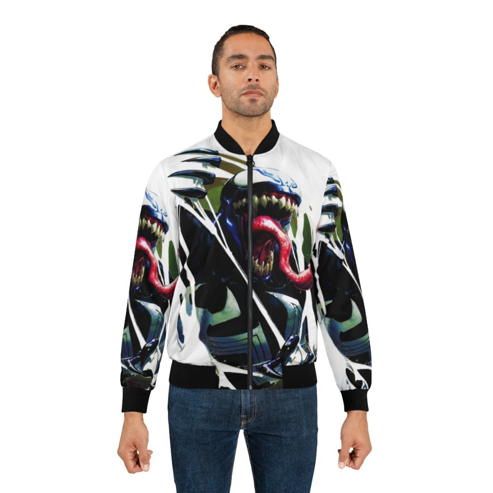 Venom and Carnage inspired bomber jacket with comic book graphics - Lifestyle