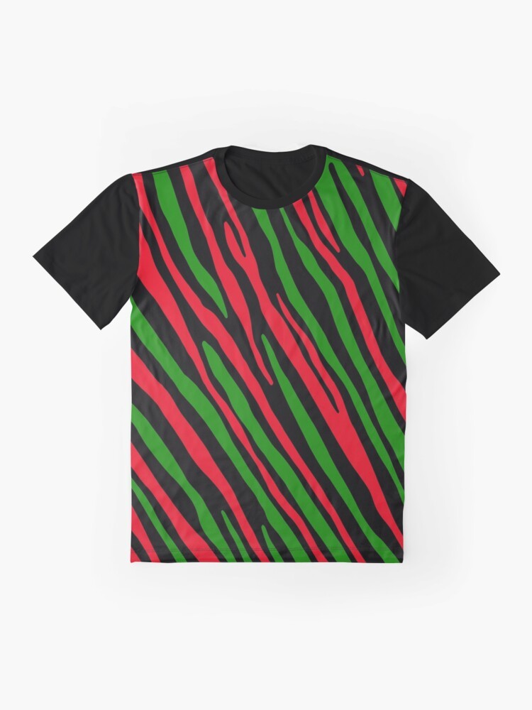 90's Tribe Pattern Graphic T-Shirt with Tribe Called Quest Inspired Design - Flat lay