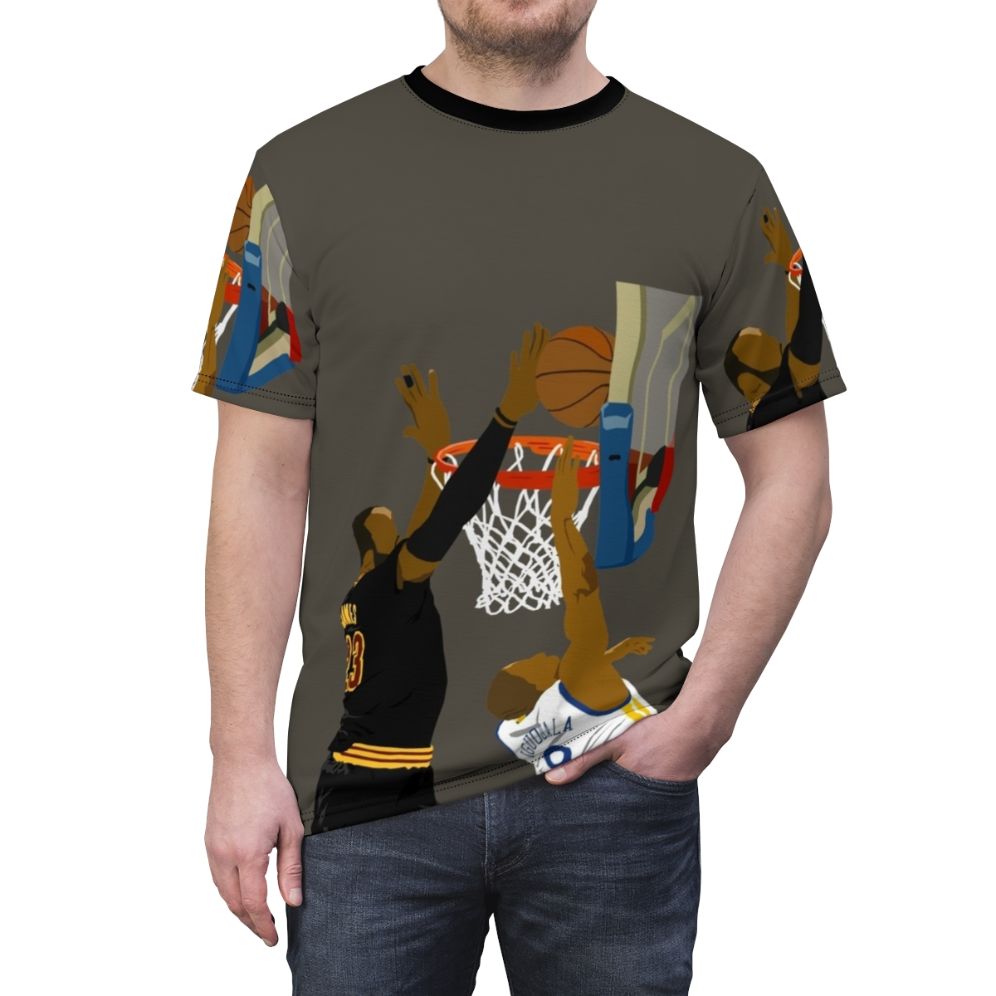 Blocked by LeBron James Tribute Basketball Fan T-Shirt - men front