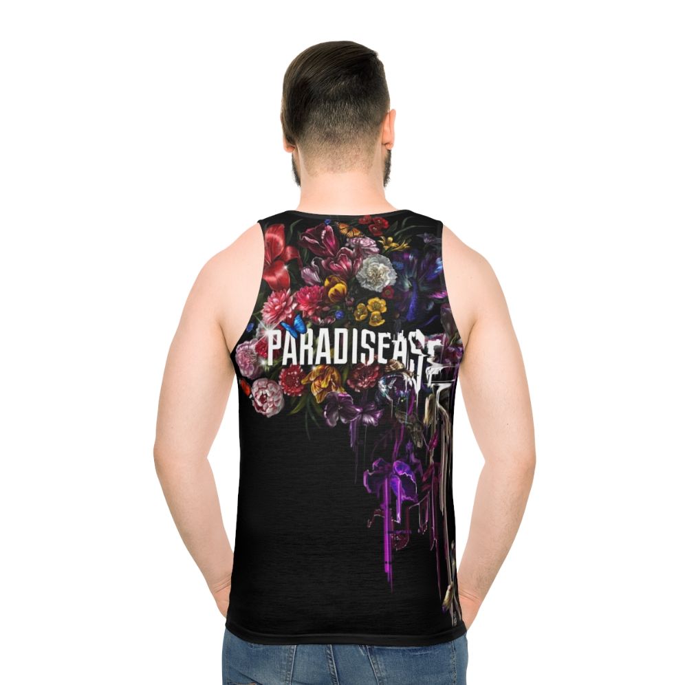 Unisex Glitch Floral Tank Top - men back