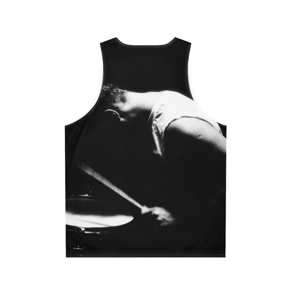 Drummer Unisex Tank Top featuring U2 Silhouette Art - Back