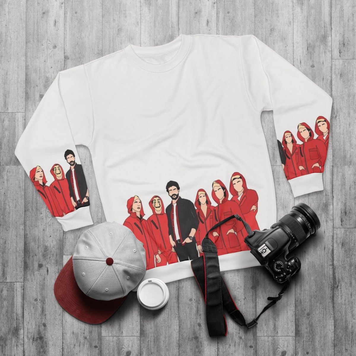 Money Heist Professor & Cast Sweatshirt - flat lay