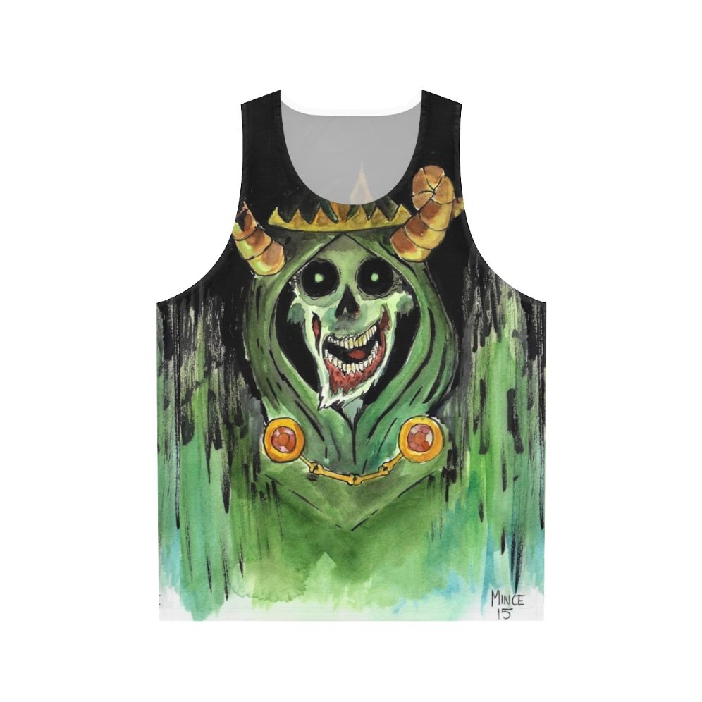 Unisex tank top with lich skull design