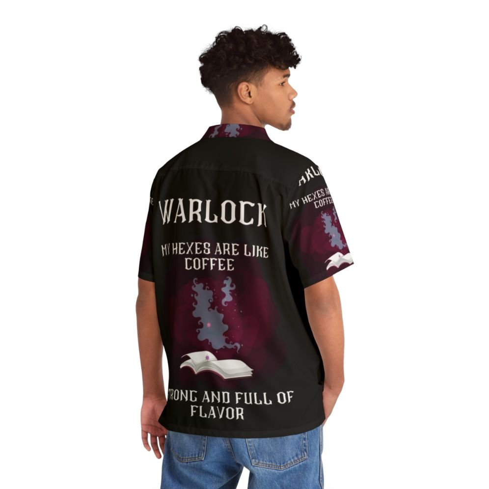 Warlock Hawaiian Shirt featuring fantasy and gaming elements - People Back