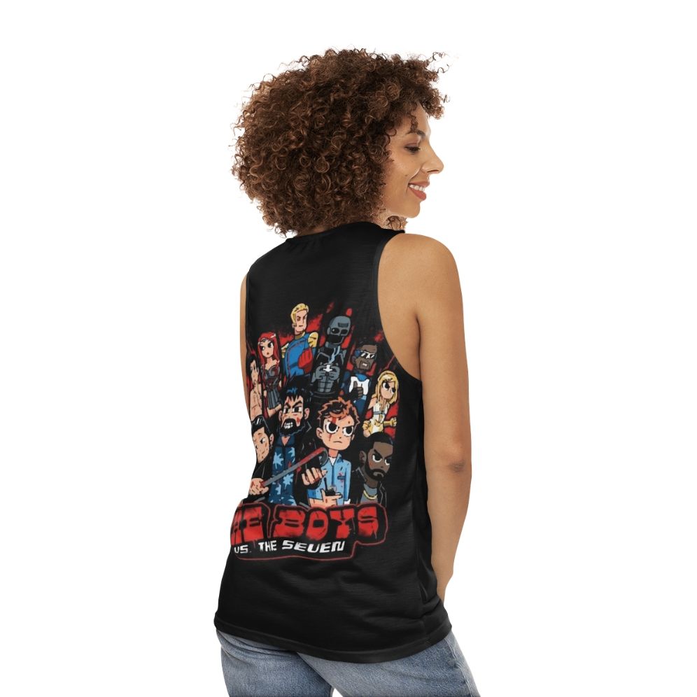 Unisex "The Boys" superhero and anti-hero tank top - women back