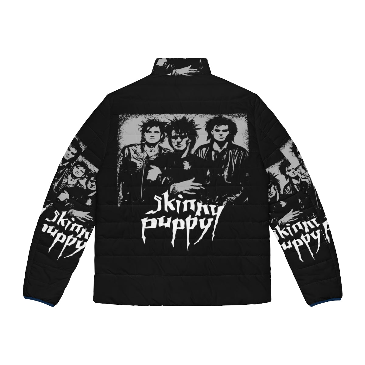 Skinny Puppy Puffer Jacket in Dark, Gothic, and Industrial Style - Back