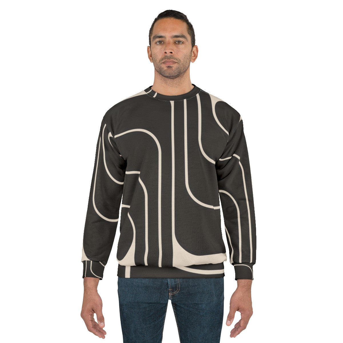 Retro geometric design 653 sweatshirt - men