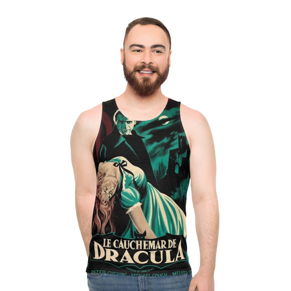 Vintage Dracula 1958 movie poster unisex tank top - men