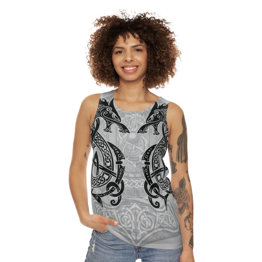 Fighting Fenrir Unisex Black Tank Top - women