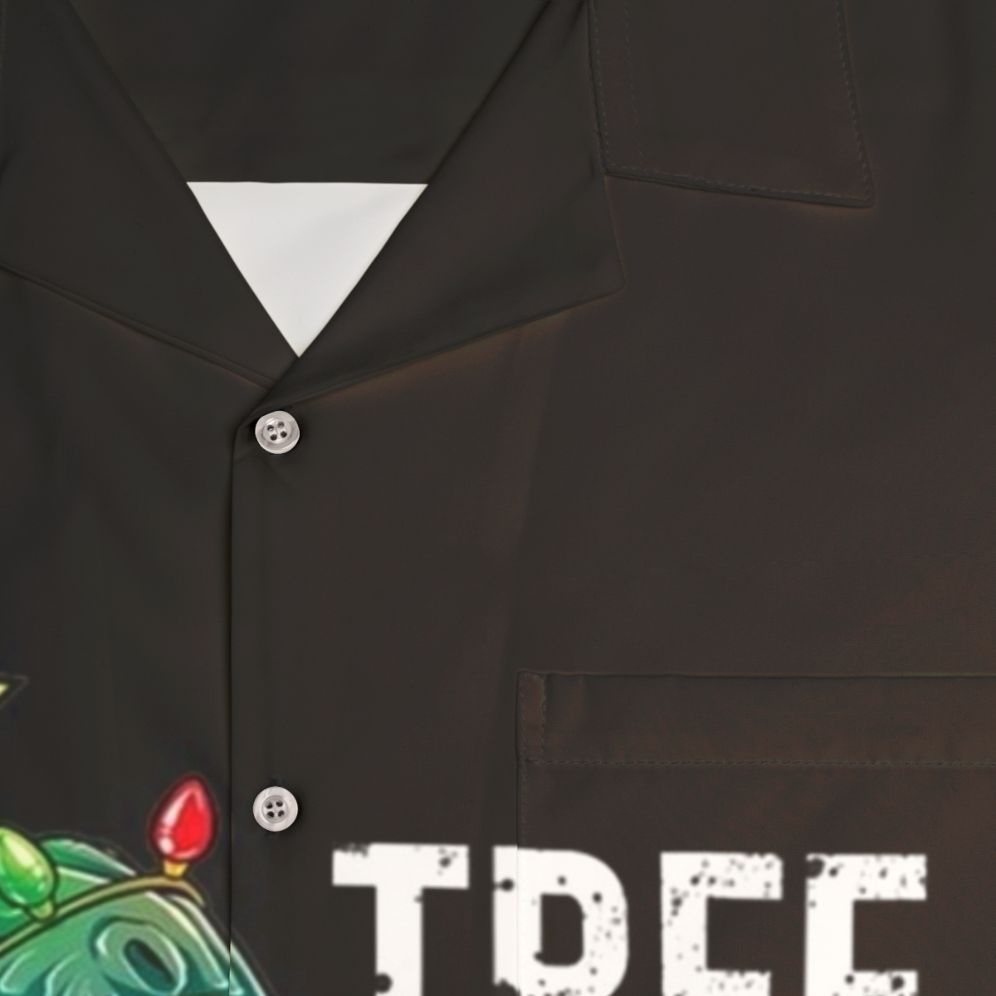 Christmas Dinosaur Tree Rex Hawaiian Shirt - Detail