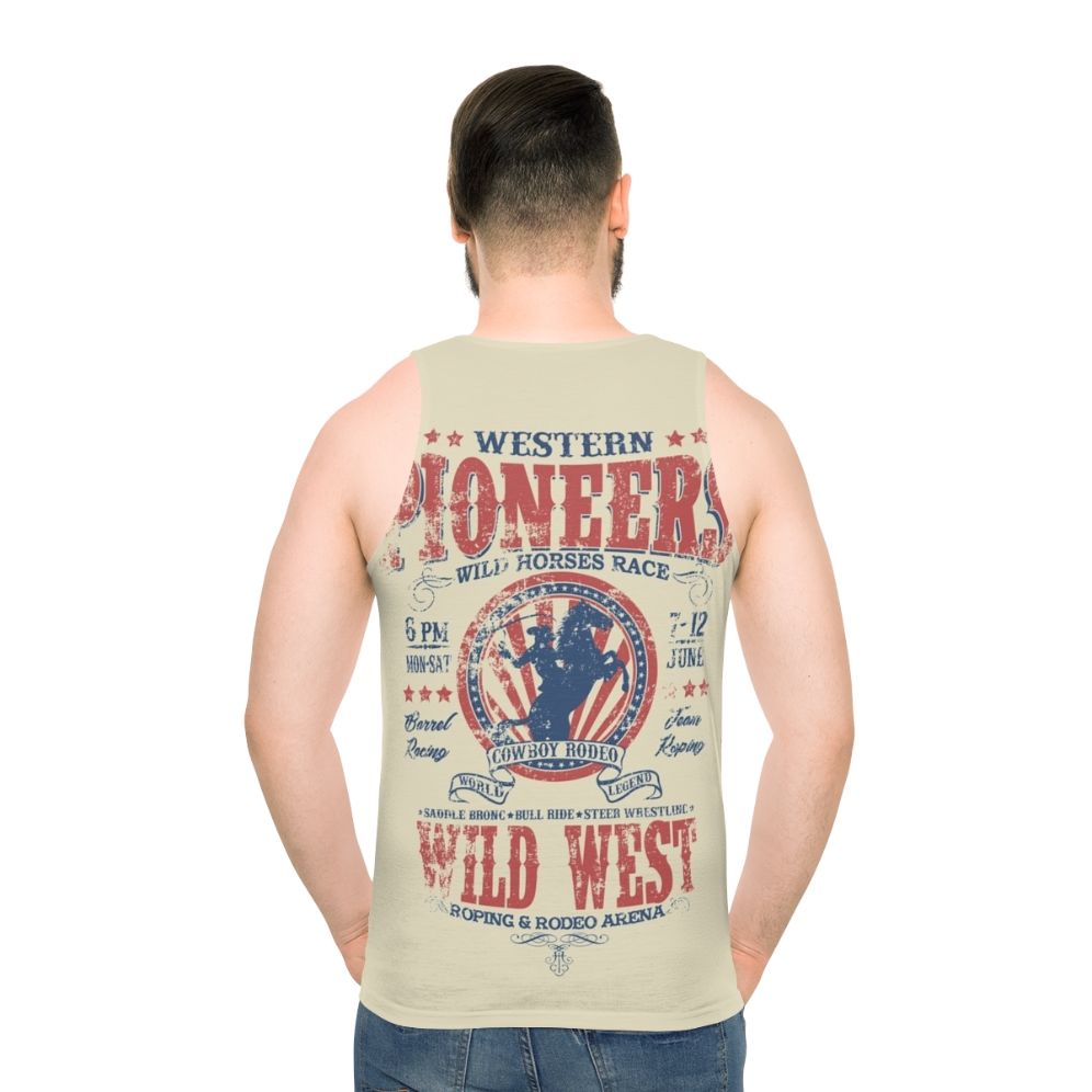 Retro Western Unisex Tank Top - men back