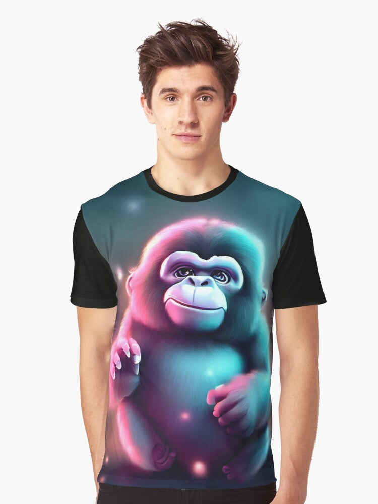 Cute and friendly cartoon-style gorilla graphic on a t-shirt - Men