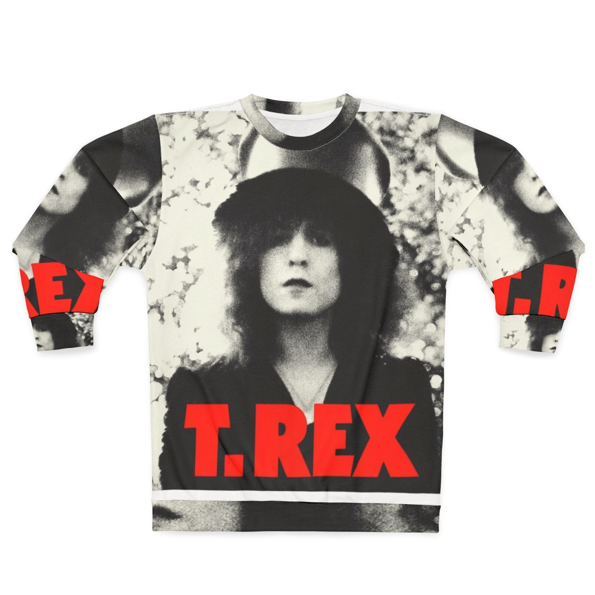 Retro T Rex Sweatshirt featuring the iconic glam rock style of Marc Bolan and T Rex