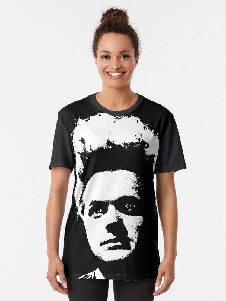 Eraserhead graphic t-shirt featuring surreal, avant-garde movie imagery from David Lynch's cult film. - Women