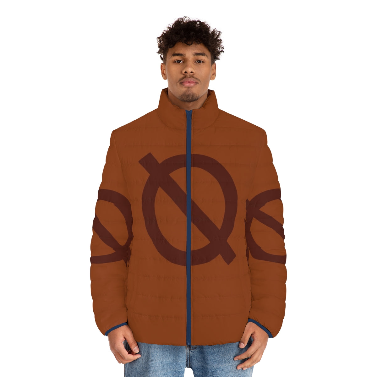 A cozy puffer jacket featuring the character Mae Borowski from the video game Night In The Woods - men front