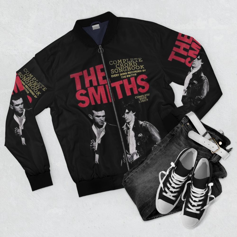 The Smiths The Queen Is Dead Bomber Jacket - Minimalist design featuring the iconic album art - Flat lay