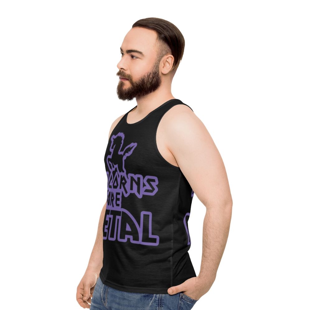 Unisex unicorns are metal tank top - men side