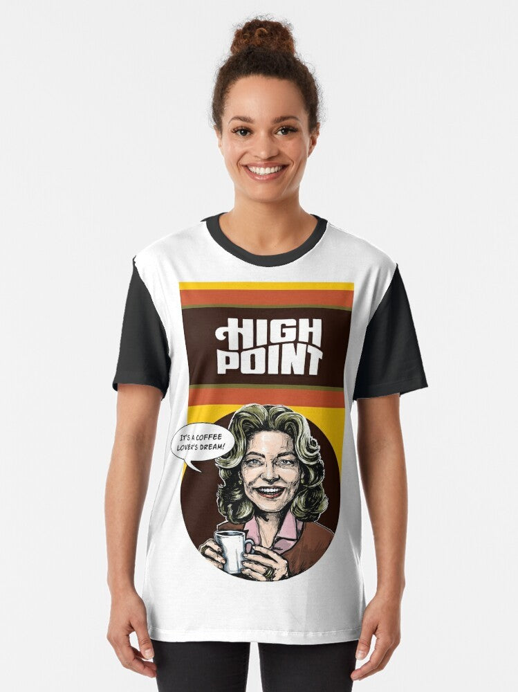 High Point Lauren Bacall graphic t-shirt design featuring a retro-inspired image of the iconic actress - Women