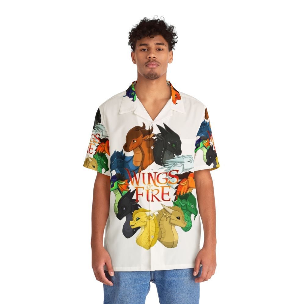 Wings of Fire Hawaiian Shirt with dragon design - People Front