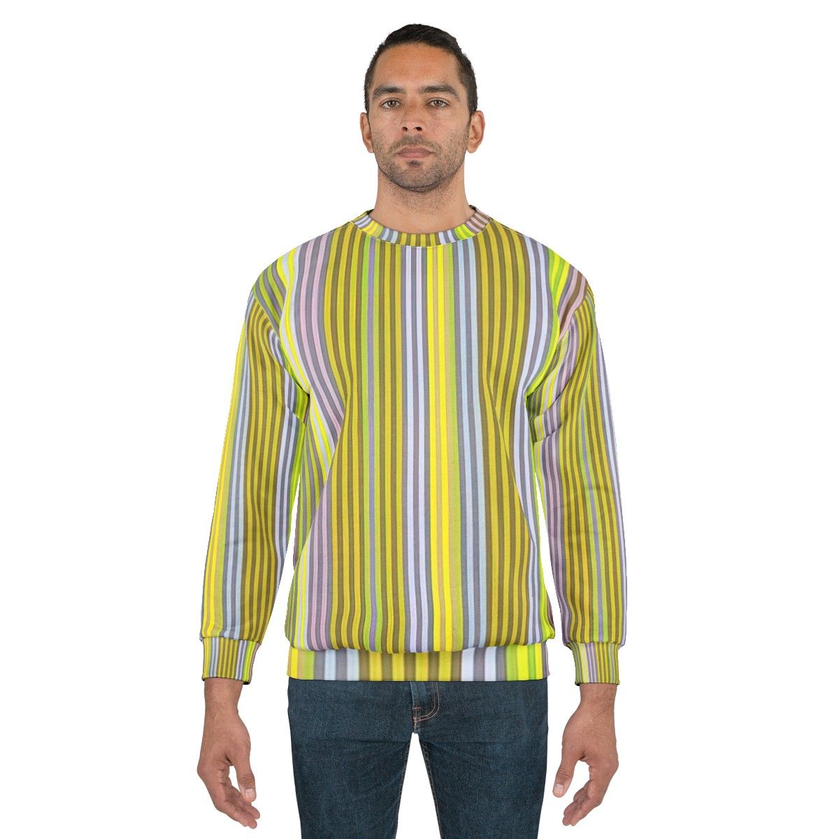 Gene Davis inspired abstract art design on a sweatshirt - men