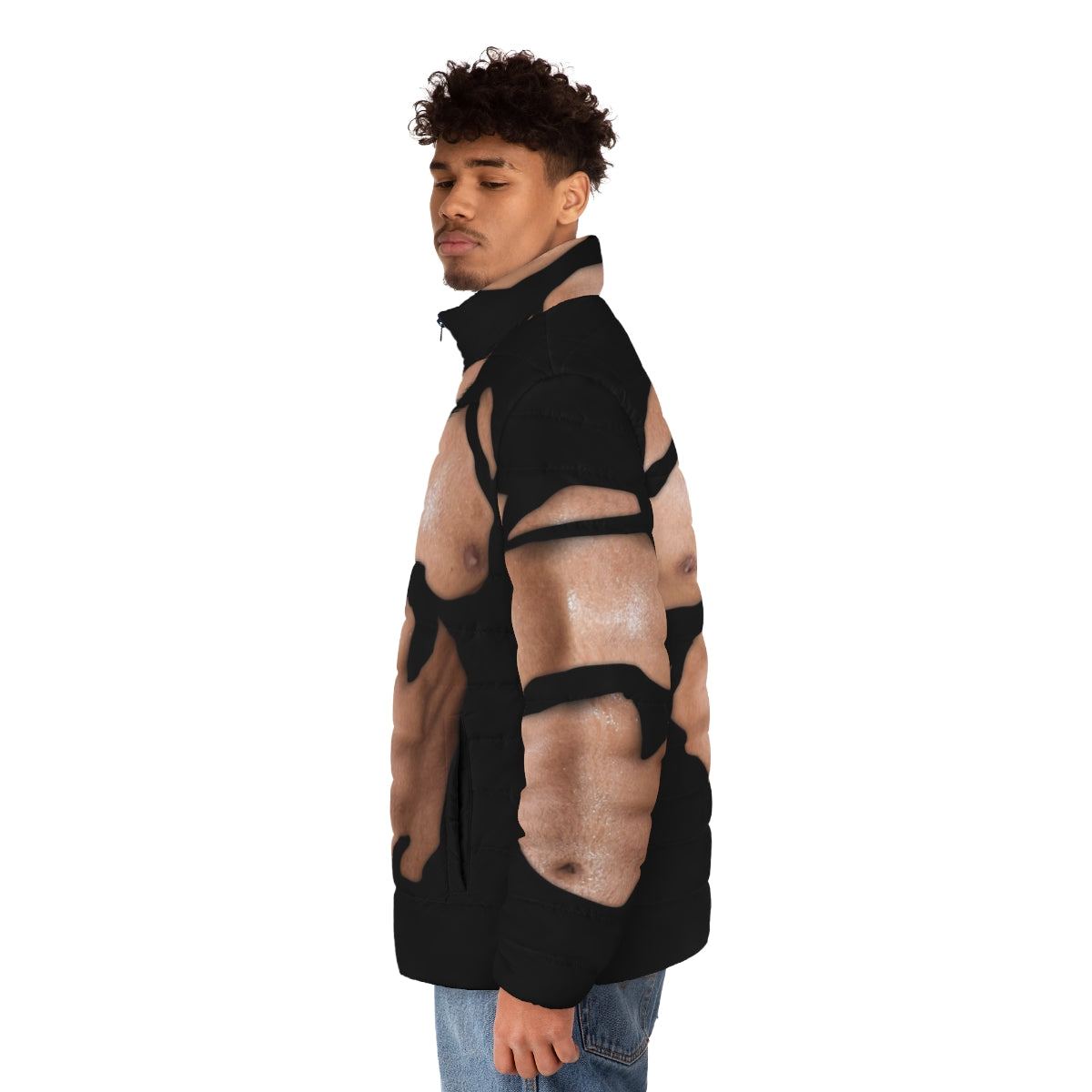 Dicky Ripped Shirt Puffer Jacket - Stylish Workout Wear - men side left