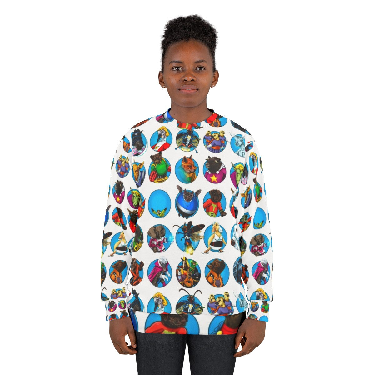 Gaggle of superhero animals sweatshirt - women