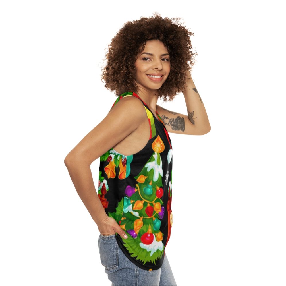 Christmas pattern unisex tank top - women side