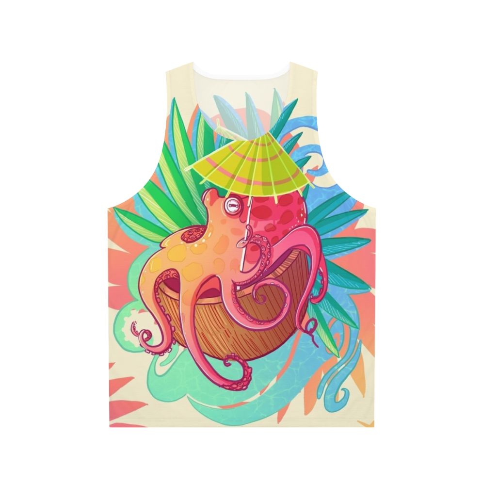 Octopus on the Beach Unisex Tank Top