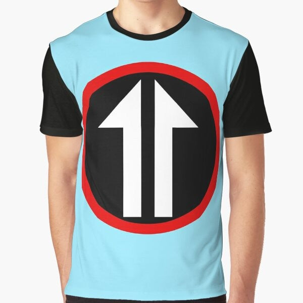 A vintage-inspired graphic t-shirt featuring The Who's Roger Daltrey and mod arrows from the 1960s.