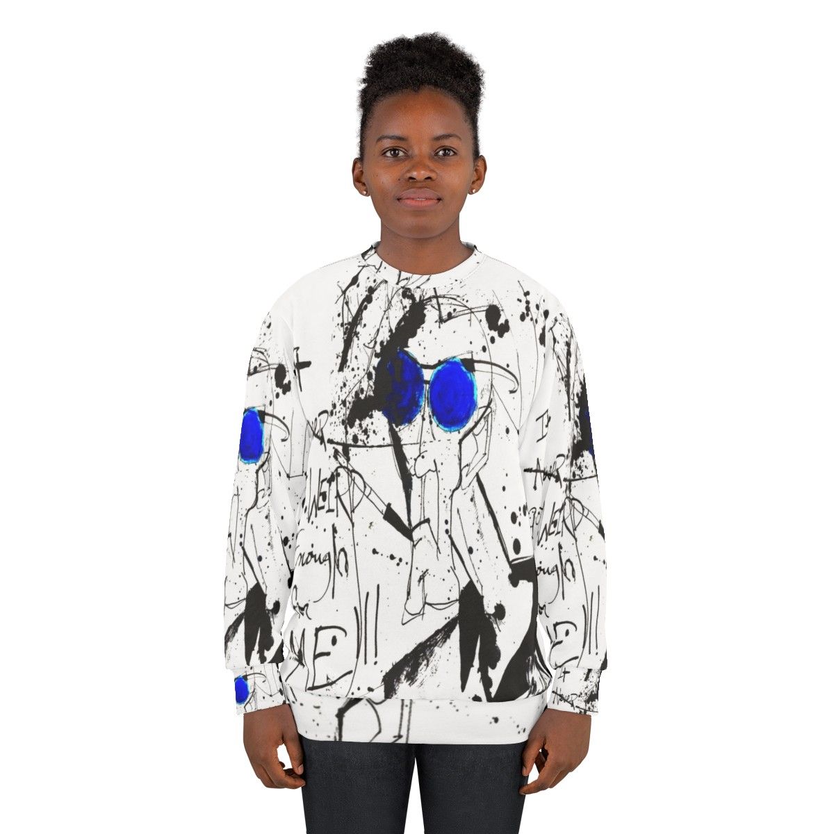 "It Never Got Weird Enough for Me" Hunter S. Thompson inspired sweatshirt featuring ink splatter and Gonzo graphic - women