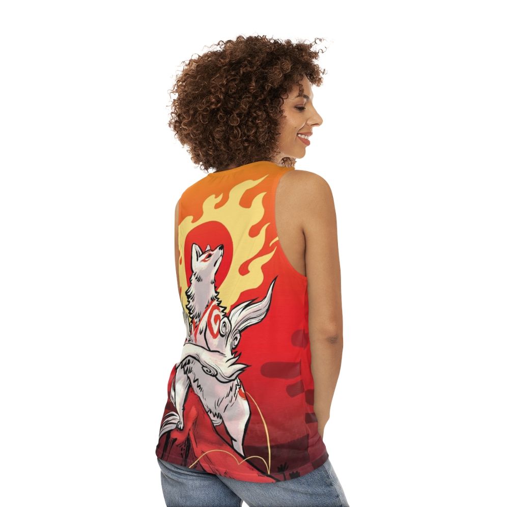 Amaterasu Sun Deity Unisex Tank Top - women back