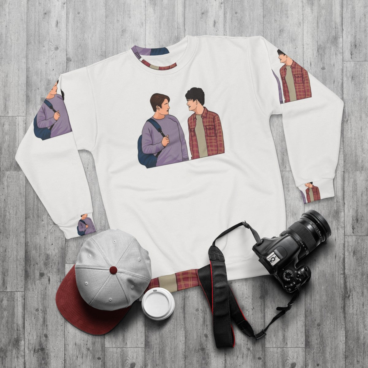 Heartstopper Nick and Charlie LGBT Series Sweatshirt - flat lay