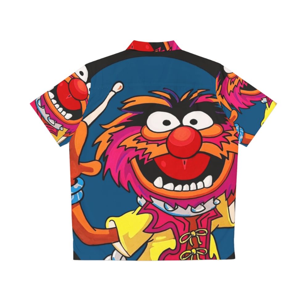 The Electric Mayhem Hawaiian Shirt featuring a drummer playing drums - Back