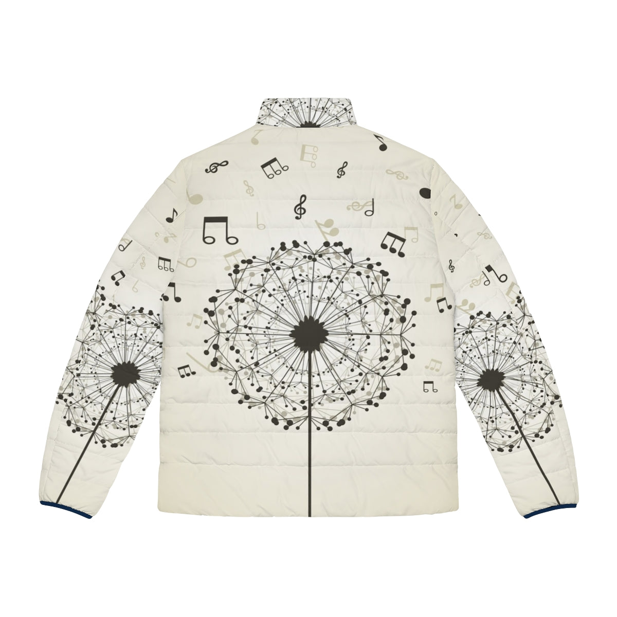 Dandelion puffer jacket with nature-inspired design - Back