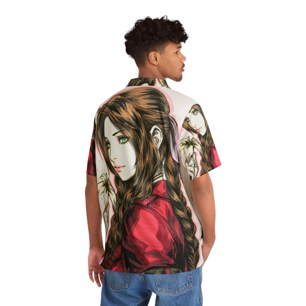 Aerith's Fantasy Hawaiian Shirt - Final Fantasy VII Inspired - Flat lay