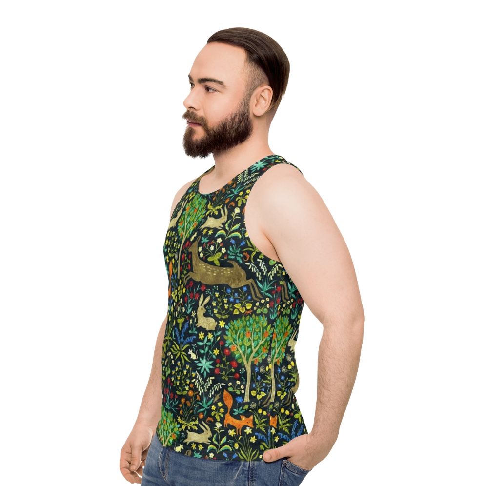 Medieval Unisex Tank Top with Nature and Animal Design - men side