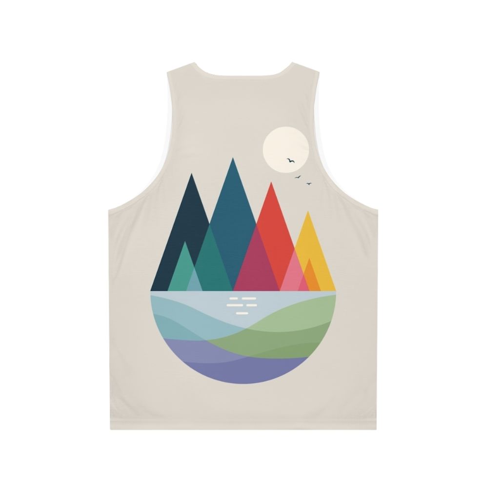 Colorful geometric unisex tank top - Back