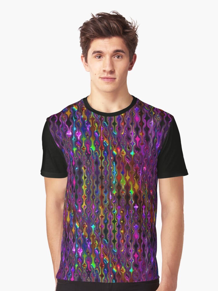 Retro disco graphic t-shirt with colorful, funky 70s/80s inspired design - Men