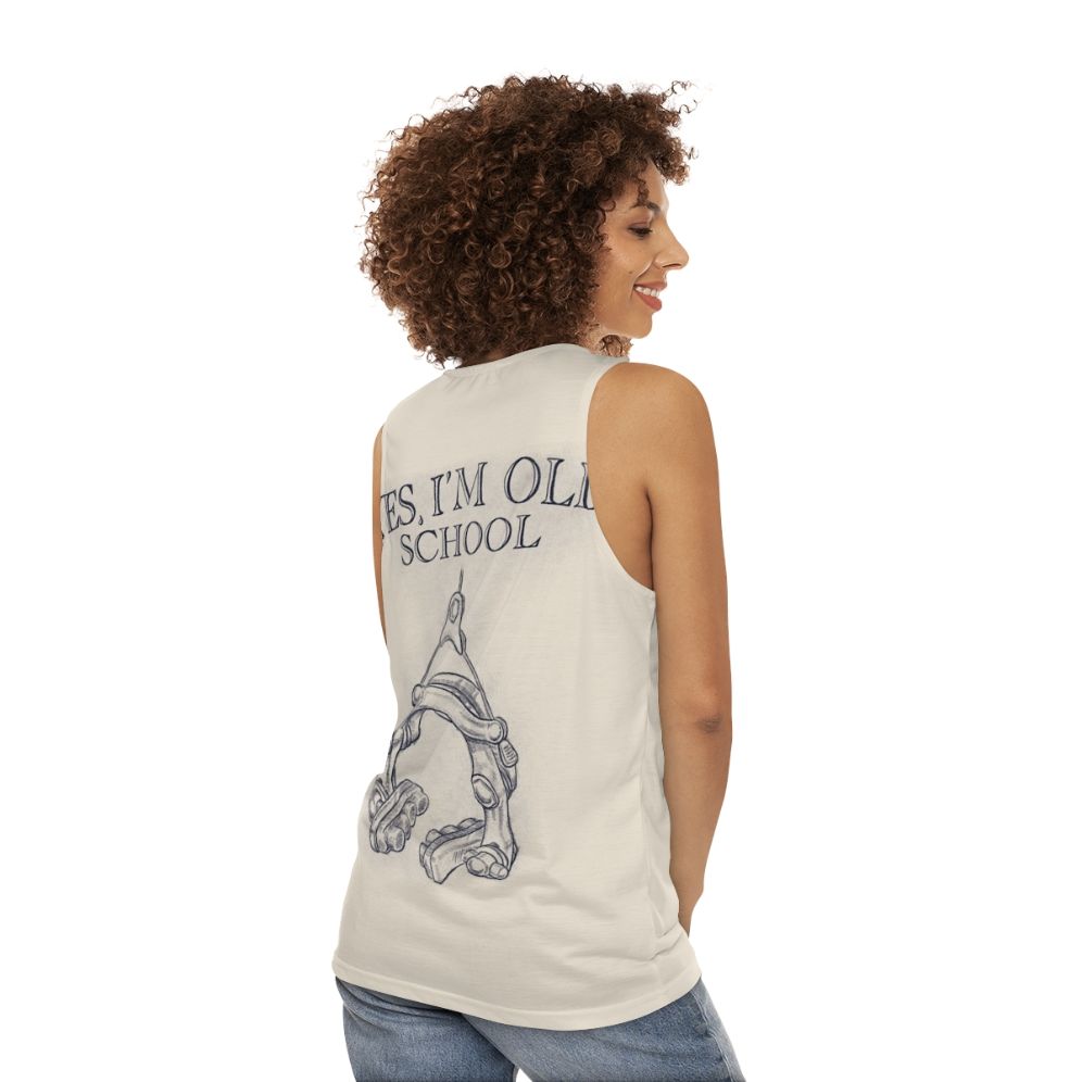 Vintage cycling brake caliper unisex tank top - women back